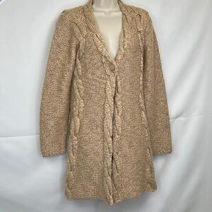 INC Beige cable long cardigan sweater NWOT size large